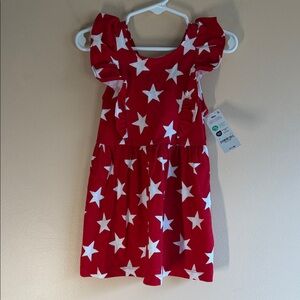 Carter's Red Star Print Ruffle-Sleeve Dress